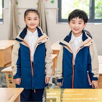 A614 Uniforme scolaire trois en un pour enfants Vêtements d'hiver coupe-vent et résistants au froid pour enfants