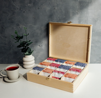 Boîte à thé en bois avec couvercle, organisateur de compartiments rectangulaire de luxe, design unique, durable, coffre à souvenirs, cadeau de Noël
