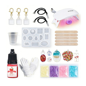 <span class=keywords><strong>Kit</strong></span> de Fabricação de Joias em Resina Cristalina com Luz UV, Moldes de Silicone, Flores com Glitter, Conjunto de Artesanato DIY para Iniciantes - Product Image 1