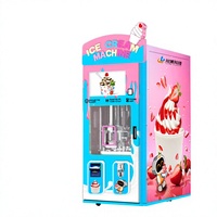 Nouvelle machine distributrice de crème glacée entièrement automatique avec écran tactile de 21,5 pouces, compatible avec les pièces de monnaie, les cartes, les QR codes et les SDK, fabriquée en usine (OEM/ODM)