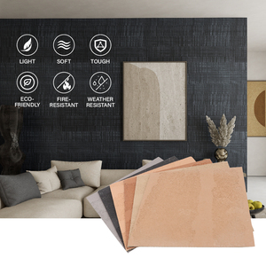 Panneau mural ultra-fin beige en <span class=keywords><strong>pierre</strong></span> MCM, feuille de placage en <span class=keywords><strong>pierre</strong></span> de travertin, matériau de revêtement flexible MCM, <span class=keywords><strong>pierre</strong></span> souple - Product Image 4