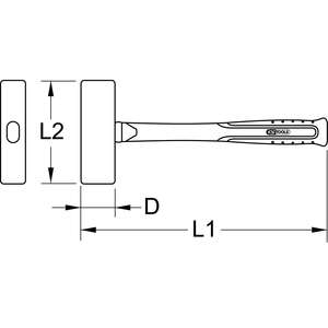 KS TOOLS BRONZEplus Marteau club 2000g, manche en hickory - Product Image 2