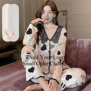 Spring and Autumn Women Summer Three-Piece Ins Style <strong>Set</strong> Loose Pull Edge Cute <strong>Girl</strong> Home Wear <strong>Pajamas</strong> - Product Image 3