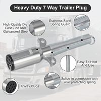 Set Soket Konektor Trailer 7-Way 7-Pin Heavy Duty dengan Pelindung Kabel, Bahan Zinc Die-Cast untuk Truk Semi dan Traktor Trailer