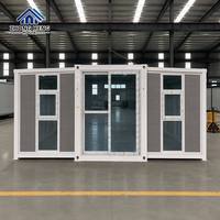 Casa Contenedor de Acero Modular Prefabricada Moderna de 20 pies, Expandible de Doble Ala, Lujo, Plegable, Portátil, Móvil, Pequeña, Tipo Almacén