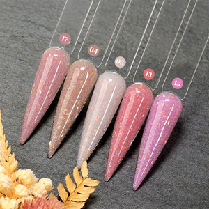 เจลต่อเล็บ HEMA & TPO FREE ผสมทองคำเปลว สีชมพูพีชประกายวิบวับ สะท้อนแสง - Product Image 1