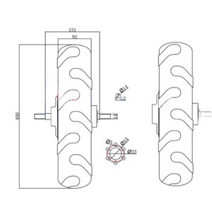 Juego de Motor de cubo dentado sin escobillas de alto par de carga de 14/16 pulgadas y 800kg, tracción de 4 ruedas para vehículos agrícolas de cuatro ruedas - Product Image 5