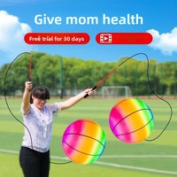 Bola Goyang Bahan PVC untuk Lansia Paruh Baya, Bola Lompat Pelatih Kekuatan Lengan Elastis Pelangi untuk Senam Tari