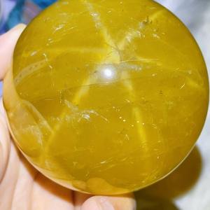 Boule de cristal polie jaune citron de 9-10 cm, sphères de cristal de guérison, pierres précieuses, boule de citrine jaune pour la décoration - Product Image 3