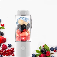 Presse-agrumes portable professionnel 6 lames 400 ml, mini mixeur USB rechargeable de qualité alimentaire pour fruits et smoothies