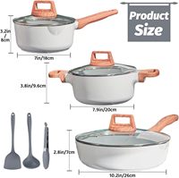 Ensemble de casseroles et poêles en céramique antiadhésive, batterie de cuisine antiadhésive, poêle à frire et casserole, marmite avec couvercle pour la cuisson