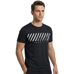 Camisetas de Cuello Alto para Hombre, Casuales, de Lona, Transpirables, de Secado Rápido, Deportivas, para Correr, Gimnasio, Entrenamiento, Manga Corta, Serigrafiadas - Product Image 5