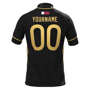 Maillot de football personnalisé 2024 de haute qualité 100% polyester, coupe ample, avec logo imprimé, nom et numéro, design Qatar National Club - Product Image 3
