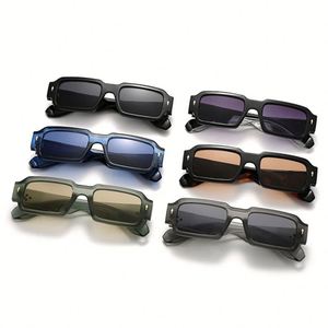 Lunettes de soleil carrées vintage 2025 à petite monture, personnalisables avec logo, protection UV400, rivets, style punk, pour hommes et femmes - Product Image 2