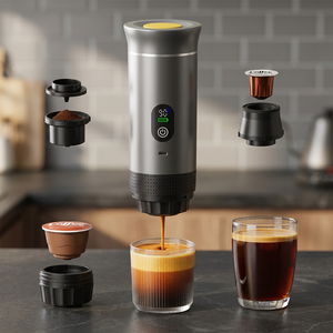 Portable 3-in-1 Capsule <b>Coffee</b> <b>Machine</b> Self-Heating & Extraction Compact & Lightweight Espresso Maker Camping Office Use - Product Image 1