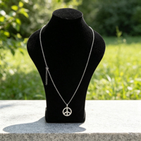 Collier Pendentif Signe de Paix en Acier Inoxydable Anti-ternissement, Chaîne de Cou Symbole de Paix Vintage, Accessoires Tendance Unisexe pour Superposition 1133