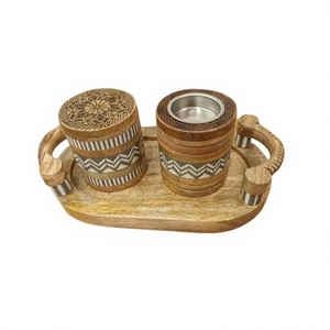 Ensemble de brûleur à bakhoor en bois élégant de qualité supérieure, boîte de rangement décorative, fait main, écologique, cadeau pour la maison - Product Image 1