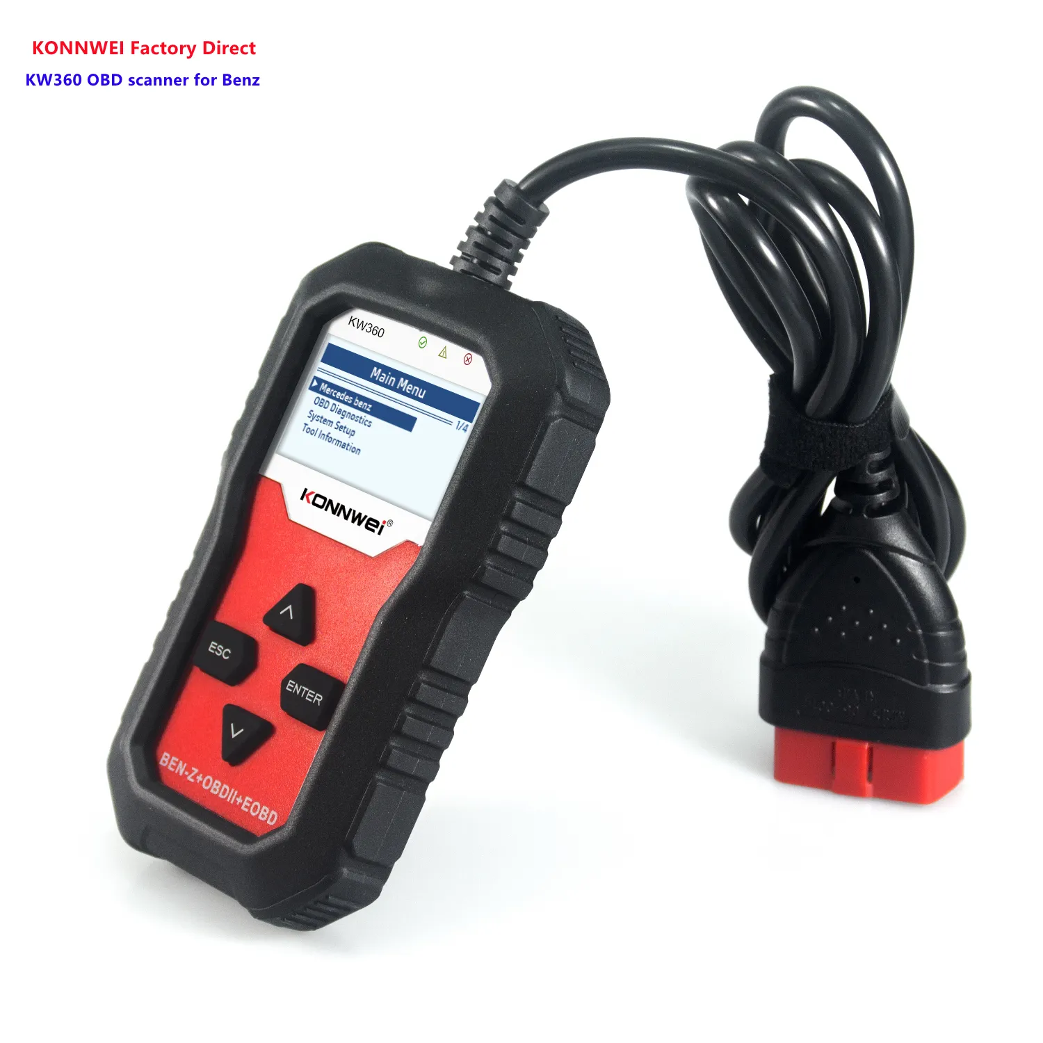 KONNWEI KW360 OBD الشاسيه محرك أداة مسح الجسم تعليق ضغط الإطارات ECM أداة تشخيص لمرسيدس بنز