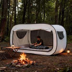 Tente de plage instantanée intérieure/extérieure, double occultation, anti-moustiques, imperméable, quatre saisons, <span class=keywords><strong>pliable</strong></span>, <span class=keywords><strong>abri</strong></span> coupe-vent - Product Image 2