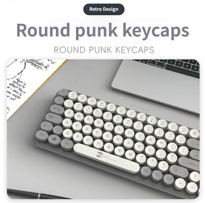 Punk Girl Style Stock Colorful Mix Keycaps 1600 DPI <b>Mouse</b> Ergonomic Waterproofed Wireless <b>Mouse</b> Keyboard Combo for Laptop - Product Image 5