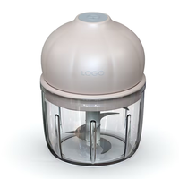 Draagbare Mini Elektrische Voedselhakker 350ml Uniek Design Glazen Kom Multifunctionele Processor Geschikt voor Knoflook Groenten