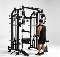 Ensemble de fitness tout-en-un pour la maison et la salle de sport commerciale, machine Smith multifonction pour la musculation et l'exercice, rack à squats