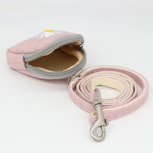 調整可能なナイロン犬用ハーネス & リーシュセット刺繍通気性小型中型犬用ベスト & スナックバッグ猫用ハーネス供給 - Product Image 4