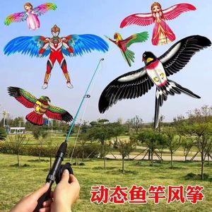Cerfs-volants dynamiques d'extérieur en gros pour enfants : Aigle et Héron, faciles à piloter, avec ailes battantes, pour la pêche - Product Image 2