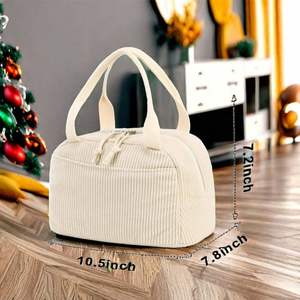 Bolsa de almuerzo de pana de gran capacidad con paquete de hielo para viajes de negocios, excursiones de primavera, picnics, bolsa Bento - ¡Novedad en Amazon! - Product Image 1