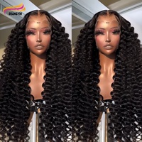 Perruque pour femme en cheveux brésiliens bouclés 100% vierges Remy, 30-40 pouces, ondulations profondes lâches, 13x6 HD transparent pour perruque, dentelle complète 360