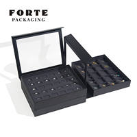 FORTE Plateau de rangement pour bijoux en cuir PU de luxe personnalisé Anneau Pendentif Collier Boucle d'oreille Bracelet Présentoir à bijoux