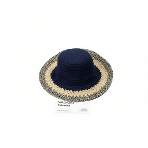 Sombrero de Paja de Ala Ancha Hecho a Mano en Dos Tonos, Unisex, para Playa, Protección Solar, Talla Única - Product Image 2