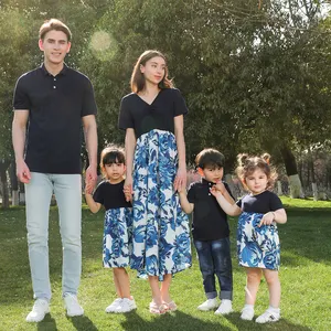 Floral Family Matching Clothes Casual Kids Clothing China Supplier Clothing Mommy and Me Outfits Short Sleeves