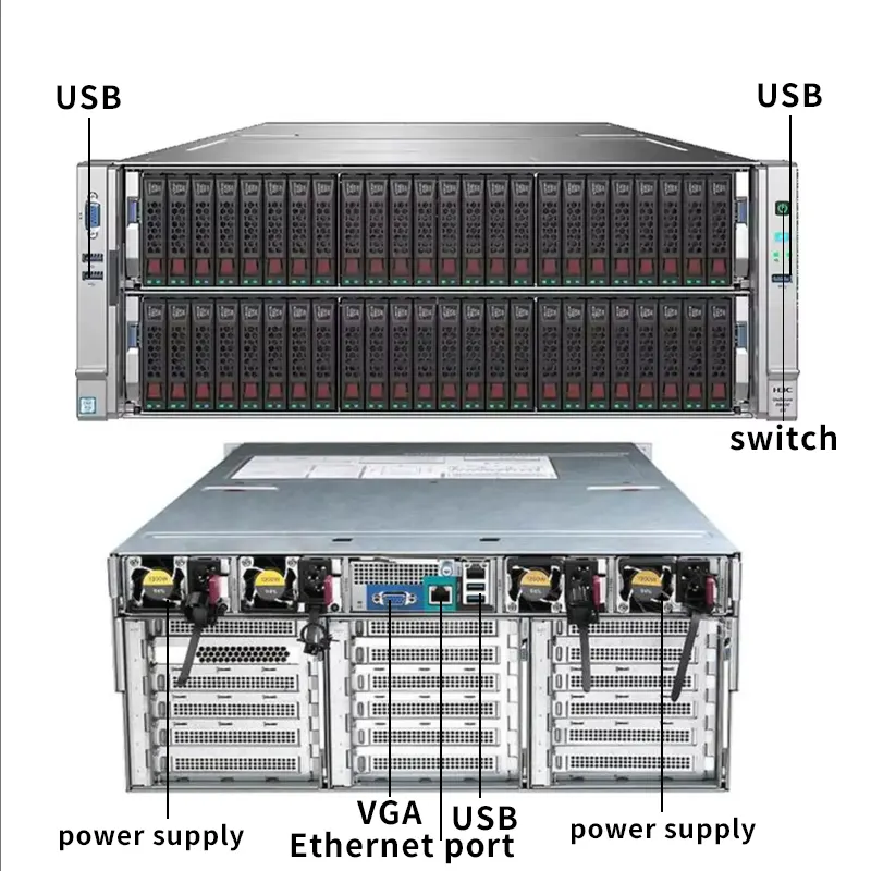 Высокопроизводительный сервер хранения данных UniServer R6900 G3 G5 4U, сервер глубокого обучения