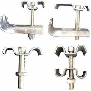 Clips et serres-câbles en acier galvanisé à bas prix, revêtement zinc anti-corrosion, pour plateformes, passerelles et <span class=keywords><strong>fixation</strong></span> mur-sol - Product Image 3