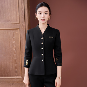 Professional Women's Work Suit Long Sleeve Polyester Fall 2025 Office Beauty Salon Uniform Comfortable Fit - Product Image 3
