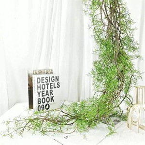 Vignes artificielles vertes, fleurs en plastique pour la décoration de la maison et du bureau, plantes suspendues au mur et au plafond, matériau EVA, couleur verte - Product Image 2