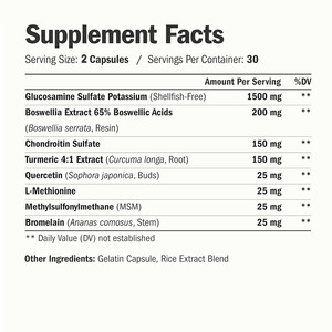 Capsule di Glucosamina Condroitina <span class=keywords><strong>MSM</strong></span> Integratore per il Supporto di Articolazioni e Ossa per Cartilagine, Salute delle Articolazioni e Flessibilità - Product Image 6