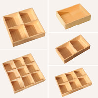 Boîte de rangement en bois écologique et durable, multifonctionnelle, rectangulaire, à grille de neuf compartiments, idéale comme boîte cadeau, avec plateaux et cadres en bois de qualité supérieure pour le rangement