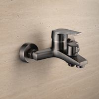 Mitigeur de bain mural en laiton chromé poli haute pression, avec valve céramique anti-brûlure, pour hôtels et appartements, jet doux massant effet pluie