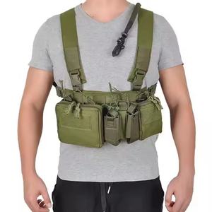 <b>Black</b> Waterproof Tactical Vest Oxford <b>Cloth</b> with Chest Bag for Outdoor Shooting Sports Safety Waterproof and Durable - Product Image 4