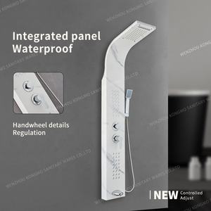 Paroi de douche confortable en acier inoxydable à 5 sorties avec jet doux, finition murale, pluie pour usage domestique et hôtelier - Product Image 5