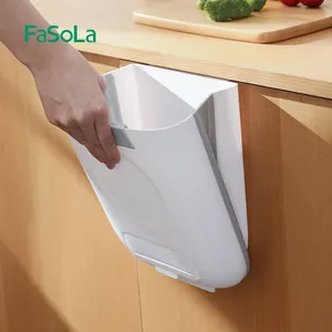 FaSoLa3.4ガロン13 Lキッチンコンポストビンカウンタートップまたはシンクの下にぶら下がっている小さな折りたたみ式ゴミ箱、バスルーム用の蓋なし