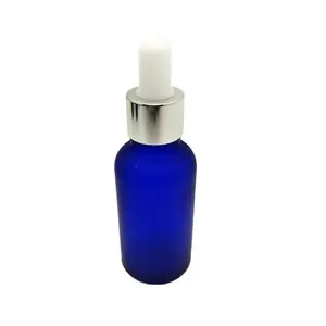 Hot Sale 1oz 50ml Matte Blue Green Frosted Glass Dropper Bottle for Hair Care Cosmetic Essential Beard Oil Gift Box Packaging