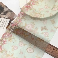Nouveau tissu en dentelle française imprimée écologique avec broderie florale rigide pour vêtements, faible MOQ, 15 yards en stock