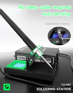 Station de soudage numérique Mécanique T12 <span class=keywords><strong>Pro</strong></span> 72W <span class=keywords><strong>Fer</strong></span> thermostatique à chauffage rapide avec pointe de couteau pour réparation de carte mère BGA PCB - Product Image 4
