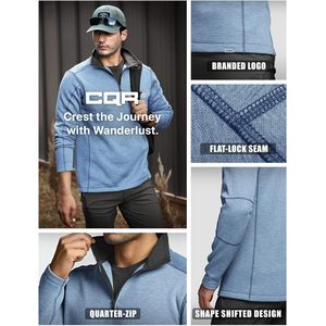 Pull thermique léger à col montant zippé pour homme, en molleton, à manches longues, style polo décontracté - Product Image 5