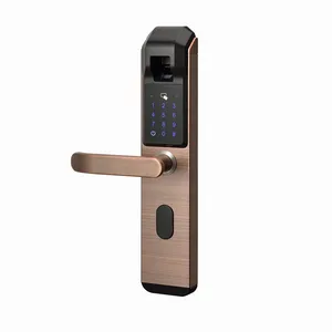 Ev için BLE Wifi Tuya App ile paslanmaz çelik güvenlik elektronik akıllı biyometrik parmak izi kapı kilit