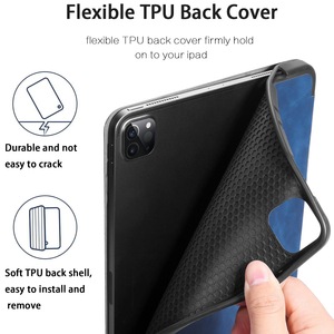 เคสแบบพับสามตอนพร้อมแม่เหล็กปิด สำหรับไอแพด 9.7 นิ้ว 10.2 นิ้ว 10.9 นิ้ว 11 นิ้ว ไอแพดแอร์ 5 ไอแพดแอร์ <span class=keywords><strong>4</strong></span> พร้อมช่องใส่ปากกา - Product Image 4