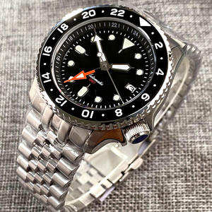 SKX001 Naranja NH34 <span class=keywords><strong>GMT</strong></span> Dive Steel Relojes mecánicos Hombres NH34 Movt <span class=keywords><strong>3</strong></span>,8 Crown 24 Hour Sports Chapter 120 clics Bisel Zafiro - Product Image 5
